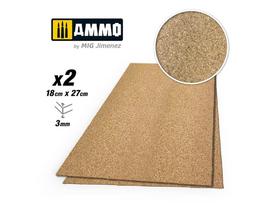 AMMO MIG kamštinė medžiaga dioramoms, smulkus grūdas 3 mm (8837)