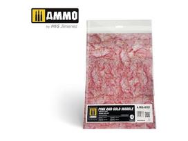 AMMO MIG rožinio ir auksinio marmuro lakštai – apvalūs bazėms (8787)