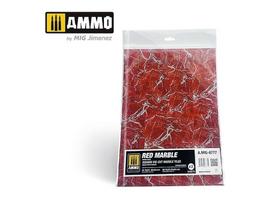 AMMO MIG raudono marmuro kvadratinės plytelės, blizgūs lakštai 8777