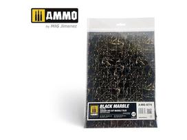 AMMO MIG juodo marmuro kvadratinės plytelės, 2 blizgūs lakštai (8774)