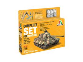 Italeri King Tiger Sd.Kfz.182 1/72 dovanų rinkinys su dažais ir klijais (72005)