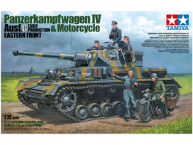 Tamiya Panzer IV Ausf G su motociklu, Rytų frontas 1/35 (25209)