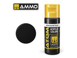 AMMO MIG ATOM akriliniai dažai – matinė juoda, 20 ml (20163)
