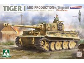 Takom Tiger I, vidurinės gamybos su zimmerit, Otto Carius, 1/35