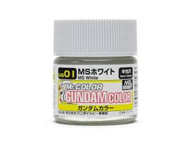 Mr.Hobby Gundam Color MS White dažai, pusiau blizgūs, 10 ml (UG-01)