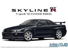 Aoshima Nissan Skyline R34 GT-R V-Spec II '02 1/24 surenkamas su custom ratais