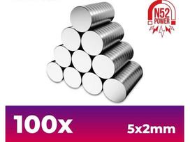 Green Stuff World neodimio magnetai N52 5x2 mm, 100 vnt