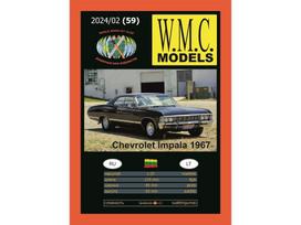 WMC Chevrolet Impala 1967 popierinis modelis 1/25, surinkimo rinkinys
