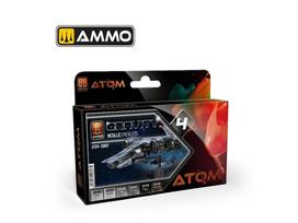 AMMO MIG ATOM akriliniai dažai Gravity 4 metaliniai, rinkinys 6 spalvų