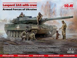 ICM Leopard 2A6 tankas Ukrainos kariuomenės 1/35 surenkamas modelis