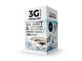 AK Interactive 3 gen. akrilinių dažų rinkinys – US Navy/USMC 1945–1980 AK11745