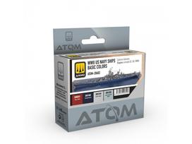 AMMO MIG ATOM akrilinių dažų rinkinys JAV WWII laivams, 4 spalvos 20602