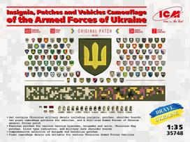 ICM 35748 Ukrainos kariuomenės ženklai, antsiuvai ir technikos kamufliažas 1/35