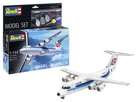 Revell BAe 146-200 AirUK lėktuvas 1/144 – dovanų rinkinys su dažais ir klijais