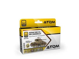 AMMO MIG ATOM akrilinių dažų rinkinys Sherman tankams WWII Vol.1 (6 spal.)