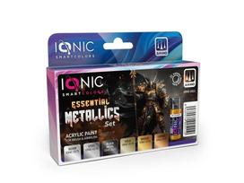 Ionic akrilinių dažų rinkinys – metaliniai atspalviai: auksas, sidabras, bronza