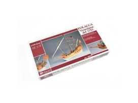 Amati Venecijos Polacca medinis burlaivio modelis 1:150, rinkinys 45 cm