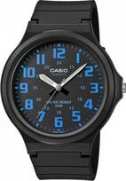 Vyriškas laikrodis Casio MW-240-2B, juodas/mėlynas