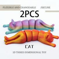 3D spausdintos lanksčios katės figūrėlės, 2vnt