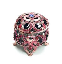 Metalinė ažūrinė dėžutė papuošalams rožinė, D5.5 H5cm