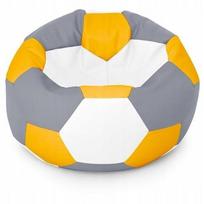Sėdmaišis-pufas vaikams Ball XXL (40 cm), Yellow/Grey/White