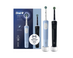 Elektrinis dantų šepetėlis Oral-B Vitality Pro Duo Įkraunamas rinkinys su 2 galvutėmis