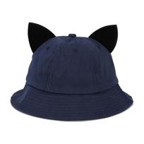 Unisex Harajuku Kibiro formos skrybėlaitė Kvėpuojanti žvejo skrybėlaitė Skrybėlė nuo saulės Katės ausies dekoracijos Sportinė Vintažinė Katės ausies tamsiai mėlyna spalva