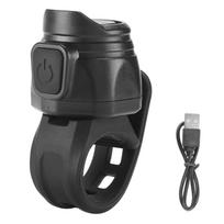 USB įkraunamas elektrinis MTB dviračio garsinis signalas 80dB Elektroniniai dviračių skambučiai 6 garso režimai Dviračio skambučiai vaikams ir suaugusiems 1 juoda