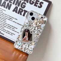 For IPhone16 Rhinestone Phone Case for Apple 15Promax Female 14 Mirror XR Light Luxury Style 8 Bear SE3 For   iPhone 7/8/SE 2020
