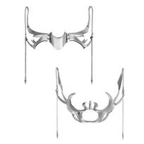 Luxury Punk Mask Liquid Irregular Silver Color Hollow Alloy Face Chain Accessories For Women Men Party Jewelry 1