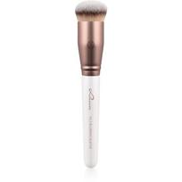 Luvia Cosmetics Prime Vegan Blurring Buffer makiažo pagrindo ir pudros šepetėlis 115 (Pearl White / Metallic Coffee Brown) 1 vnt.