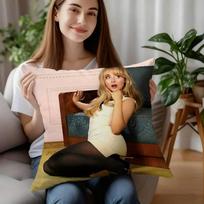 KARŠTAS-Dainininkė S-Sabrina CarpenterS Pagalvės užvalkalas Trumpas pliušas Sofa Dekoratyvinė Dovana Namai Dvispusis Spausdinimas Pagalvėlė 12x12Inch