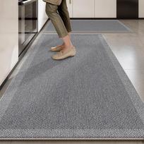 Kilimas virtuvės grindų kilimėliui tamsiai pilkas kilimas ilgi kojų kilimėliai vientisos spalvos bėgimo takelis minimalistinis namų dekoravimo kilimai 1pc 50x80cm