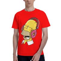 Custom S-Simpsoned Homer Listen to Your Donuts Tshirts for Men Short Sleeve Leisure T Shirt Cool  T-shirts SlimPure Cotton Tees S