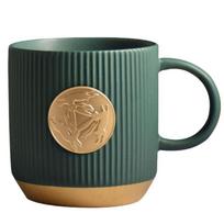 Starbucks stiliaus keraminis puodelis bronzinio medalio puodelis pieno kavos puodelis biuro gėrimo puodelis reklaminė dovana 301-400ml