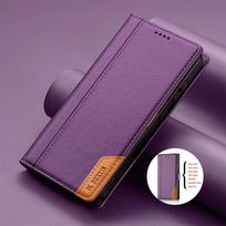 Odinis atverčiamas dėklas Samsung Galaxy S25 S24 Plus S23 S22 S21 S20 Ultra FE S25Edge S10 S9 magnetinei piniginei su kortelių laikikliu Galaxy S25 violetinė