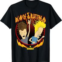 Beavis ir Butt-Head Metalinės Spalvos Rock Out Grafinis Marškinėlis_1 S juoda