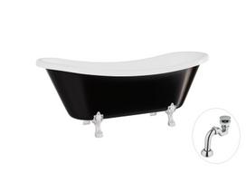 Vonia Besco Amelia B&W 190, Black/White+Chrome, su sifonu Klik-klak Chrome