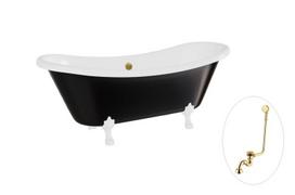 Vonia Besco Amelia B&W 190, Black/White+White, su sifonu su persipylimu Klik-klak Gold