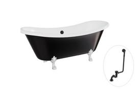 Vonia Besco Amelia B&W 190, Black/White+Chrome, su sifonu su persipylimu Klik-klak Black