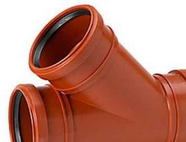 PP atšakinis vamzdis 45° 110x110 mm - su 3 įvorėmis. Uponor