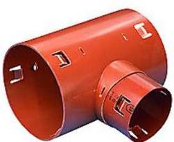 Nordisk Wavin 90° raudonas lietvamzdis. 126–92 mm – „Wavin“