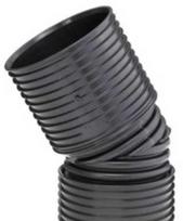 Uponor IQ alkūnė 30° 338 mm - juoda PP SN8 su įvorėmis