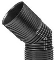 Uponor IQ lenktas siūlas 45gr 400mm - juodas PP SN8 su 2 įvorėmis