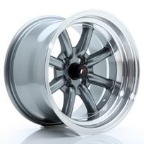 JR Wheels JR19 15x9 ET-13 4x100 Gun Metal w/ Machined Lip Alloy Wheel