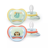 Čiulptukas Avent silikoninis nuo 0-6 mėn. N2 „Ultra air Naktinis“ SCF376/24 (Philips AVENT)