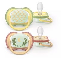 PHILIPS AVENT „Ultra air Naktinis“ Čiulptukas, silikoninis nuo 0-6 mėn. N2 SCF376/27