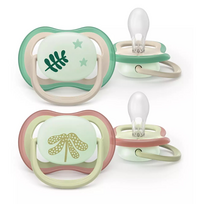 PHILIPS AVENT „Ultra air Naktinis“ Čiulptukas, silikoninis nuo 6-18 mėn. N2 SCF376/31