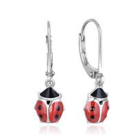 Mieli sidabriniai auskarai Beneto Ladybugs AGUC2618
