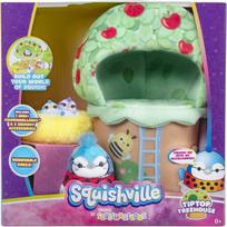 Squishville Sqm0209 Babs Mėlynasis Žvirblis Plush žaislas su nameliu